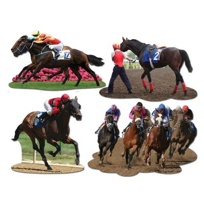 Horse Racing Decorations Cutouts (Pk 4)