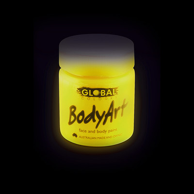 Fluoro Yellow Face and Body Paint Jar (45ml) Pk 1