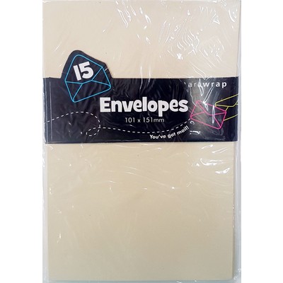 Cream Envelopes (101mm x 151mm) Pk 15