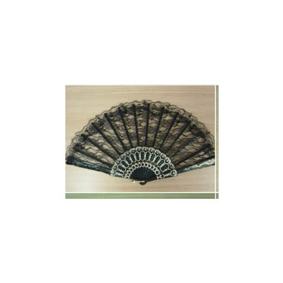 Black Lace Fan (23cm) Pk 1