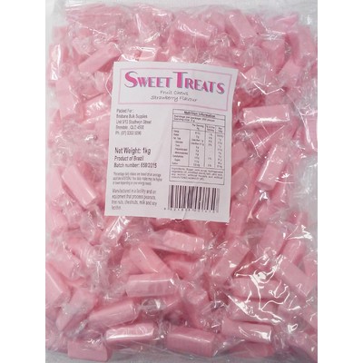 Pink Strawberry Flavour Fruit Chews (1kg) Pk 1