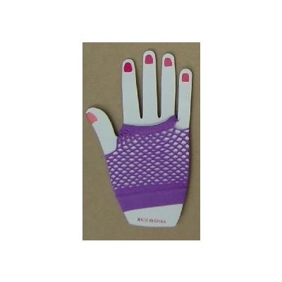 Purple Short Fishnet Gloves Pk 2