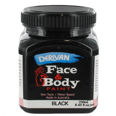 Black Face and Body Paint 250ml Pk 1 