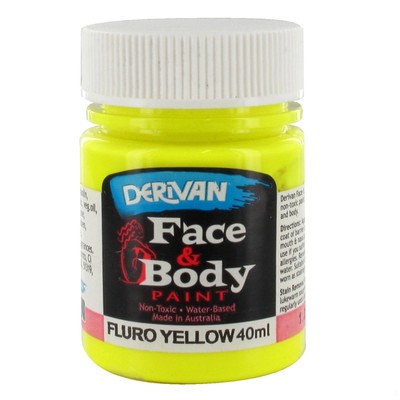 Fluro Yellow Face Paint 40ml Pk 1 