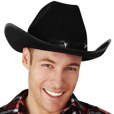 Black Cowboy Hat With Silver Stars Pk 1 