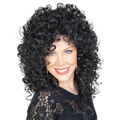 Black Curly Cher Wig Pk 1