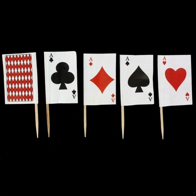 Casino Party Favour - Vegas Playing Card Toothpicks Pk50 (Assorted Designs)