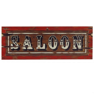 Cutout Saloon Sign 8x22in Pk1 