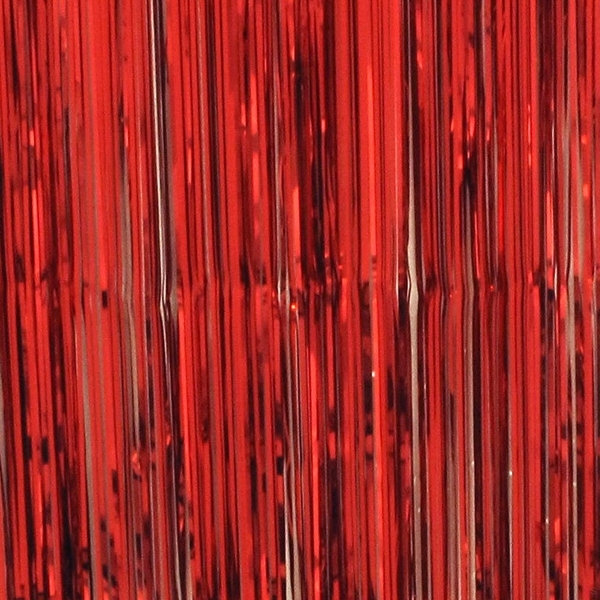 Curtain Tinsel Foil 90 x 200cm Red Pk1 Tinsel Werks