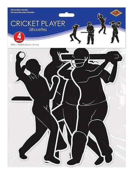 Cricket Player Silhouettes Cutouts (Pk 4) | Shop 10,000+ Party Products ...