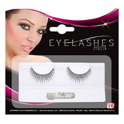 Mixed Short & Long Spikes Black Eyelashes 1 Pair with Adhesive - Halloween Costume alternative view