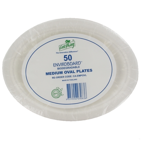 Medium White Oval Paper Plates Pk50 Paper Plates