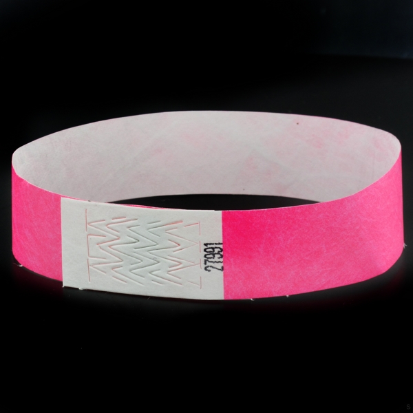 Neon Pink Paper Wristbands Pk 50 Wristbands Buy Online