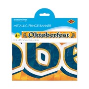Oktoberfest Metallic Fringe Banner Gold Blue White 152cm alternative view