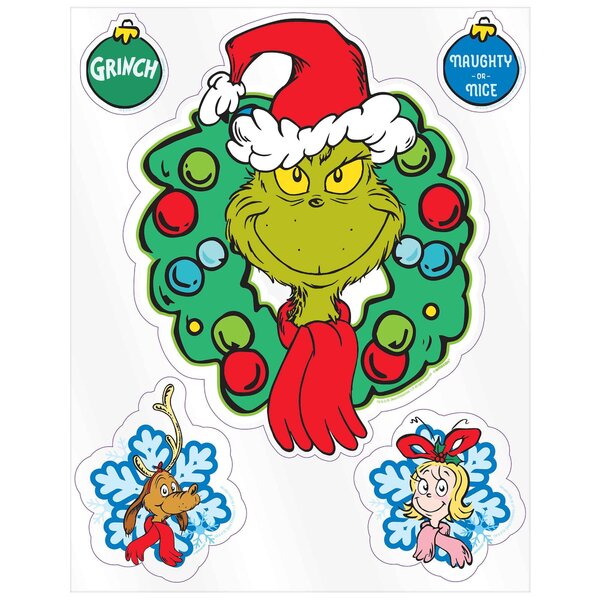 Cute Christmas Grinch Design Serving Tray*Melamine Party Platter 13 x 10" NEW! 