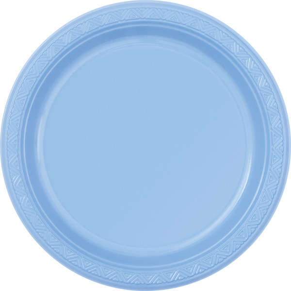 Baby Blue Plastic Plates (178mm) Pk 12 Plastic Plates