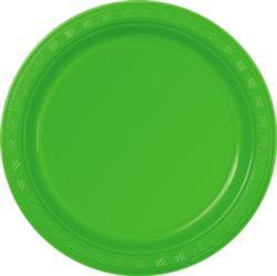 Lime Green Plastic Plates (178mm) Pk 12 Plastic Plates