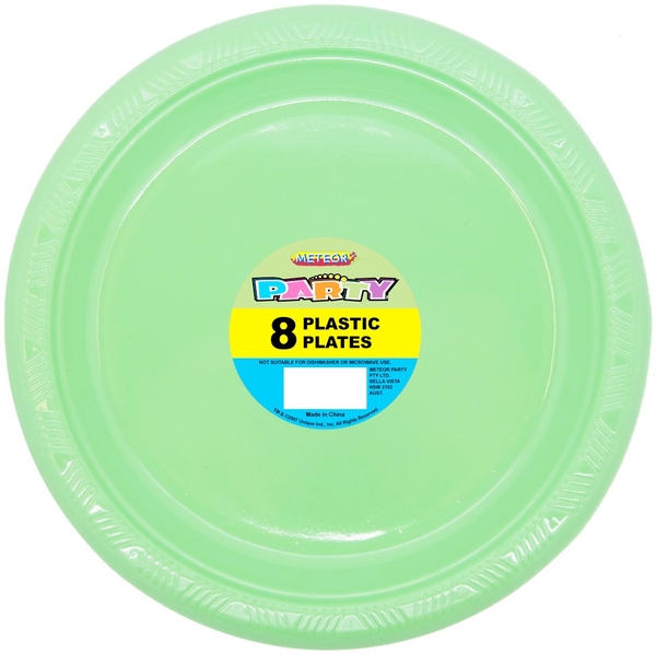 Green Plastic Plates Pk 8 Plastic Plates