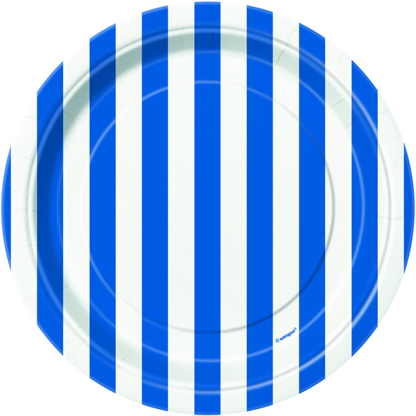 Blue Stripes Small Paper Plates Pk 8 Party Plates Buy Online