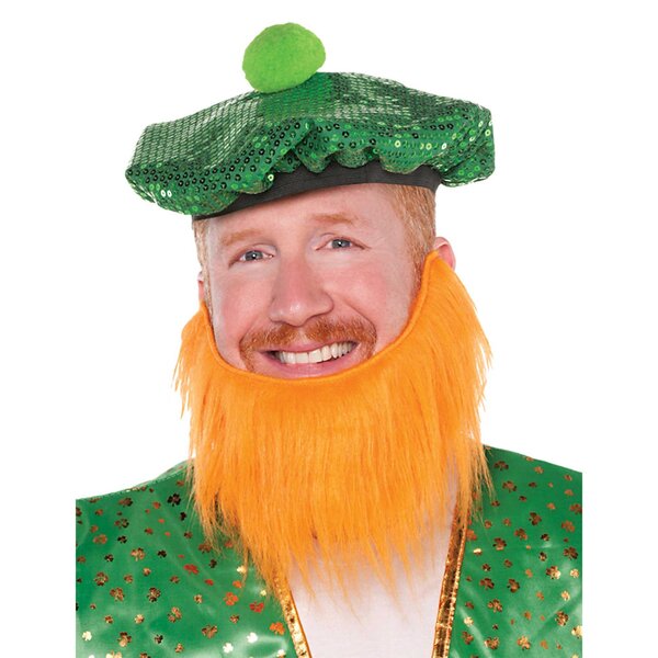 Orange St Patricks Day Leprechaun Beard 