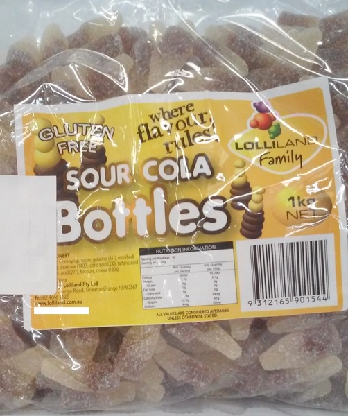 Sour Cola Bottles 1kg Bulk Confectionery