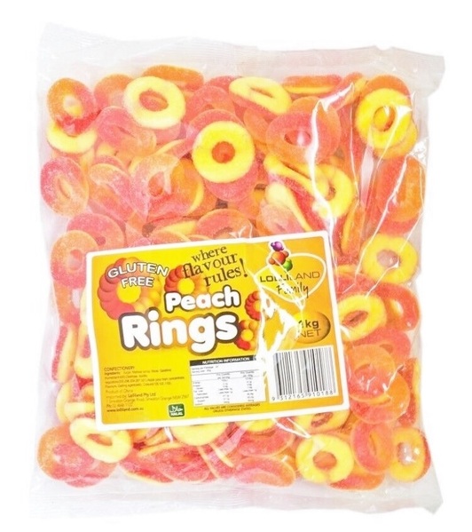 Peach Rings Lollies 1kg Shop 10,000+ Party Products Online or InStore