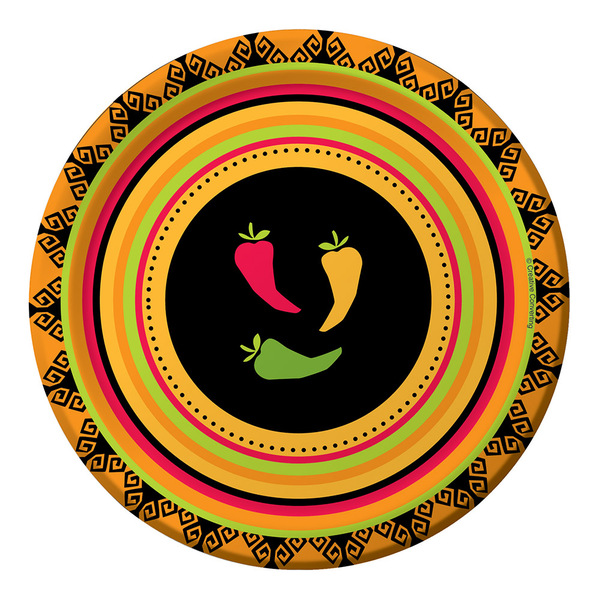 Small Mexican Paper Plates Fiesta Grande 7in Pk 8