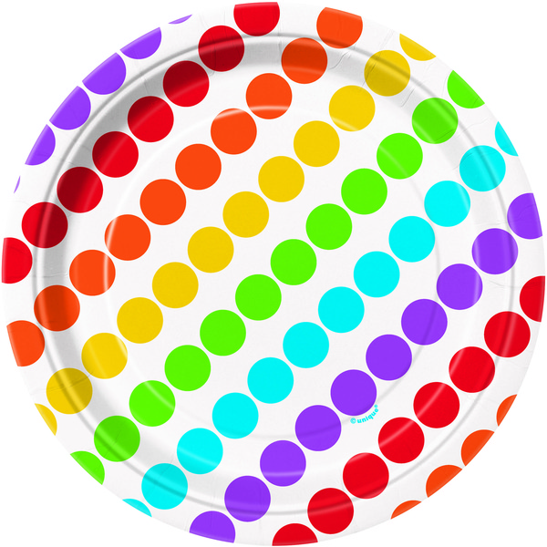 Rainbow Birthday Small Paper Plates Pk 8 Party Plates Buy Online