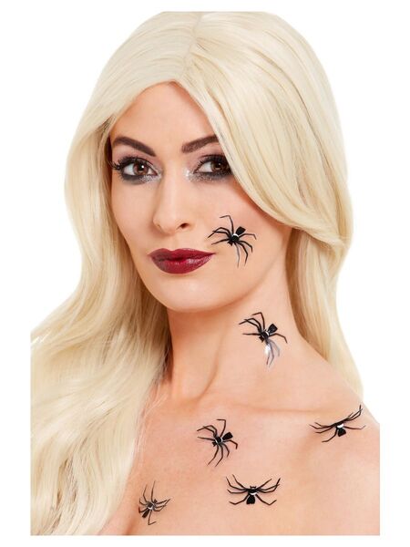 Halloween Black 3D Spider Tattoo Stickers (Pk 6) | Shop 10,000+ Party  Products | Online or In-Store