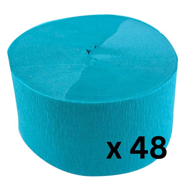 Jumbo Teal Crepe Paper Streamer (Bulk Pack 48 x 30m) Shop 10,000