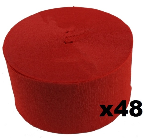 Jumbo Red Crepe Paper Streamer (Bulk Pack 48 x 30m) Shop 10,000