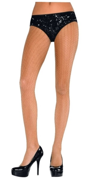 gold fishnet stocking