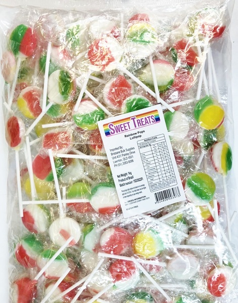 Rainbow Flat Lollipops - Lollipops - Shindigs.com.au