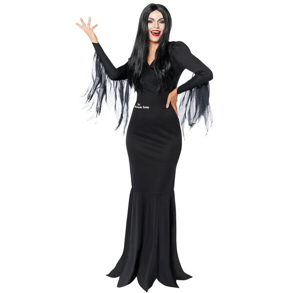 Adult Morticia Addams Family Dress & Wig Costume (14-16) | Shop 10,000 ...