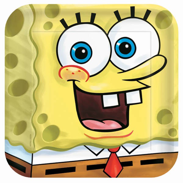 Spongebob Squarepants 9in Square Paper Plates Pk 8 eBay