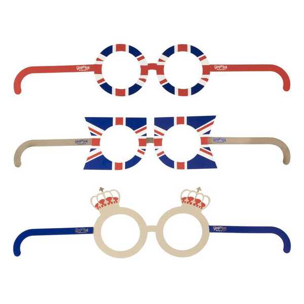 Ginger Ray Coronation Party Novelty Glasses (Pk 8) Shop 10,000+ Party Products Online or InStore