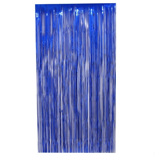 Curtain Tinsel Foil 90 x 200cm Blue Pk1 Tinsel Werks