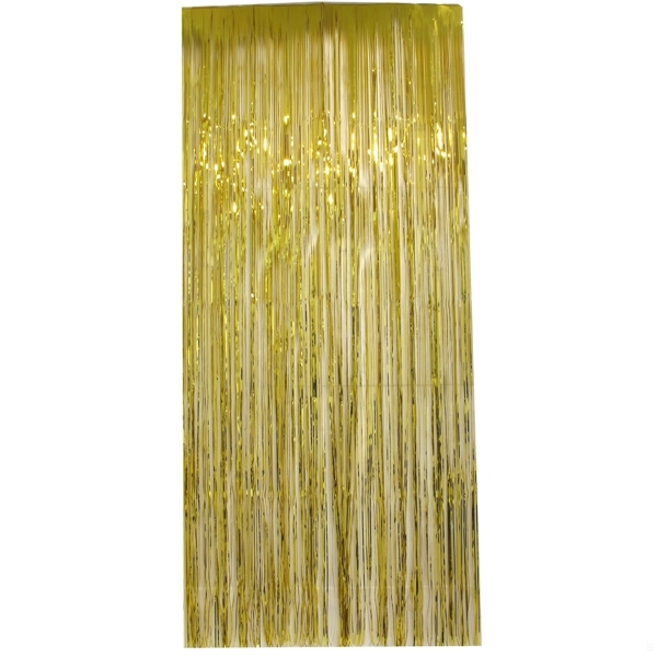 Curtain Tinsel Foil 90 x 200cm Gold Pk1 Tinsel Werks