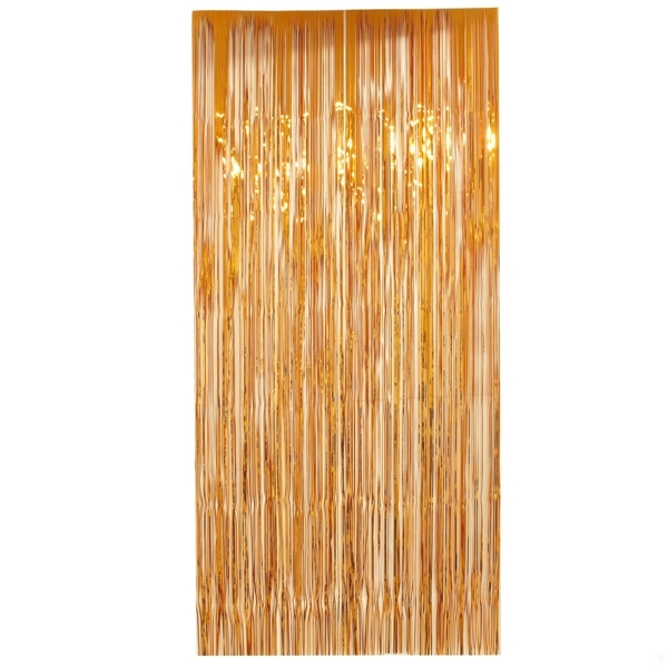 Curtain Tinsel Foil 90 x 200cm Orange Pk1 Tinsel Werks