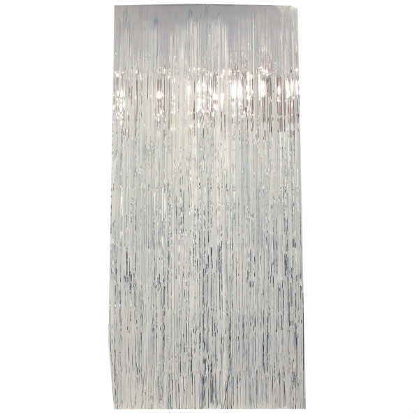 Curtain Tinsel Foil 90 x 200cm Silver Pk1 Tinsel Werks