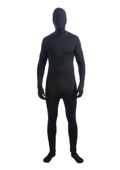 Adult Black Invisible Man Full Body Suit (Plus Size)