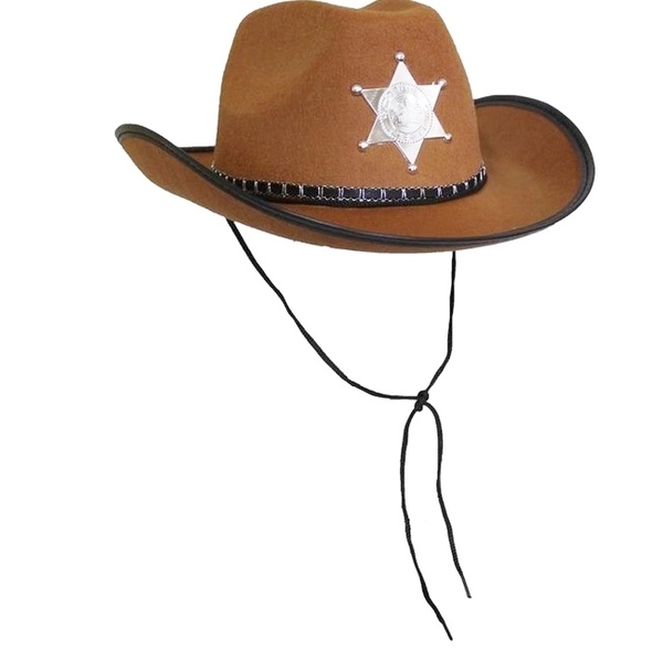 Brown Cowboy Sheriff Hat Costume Hats