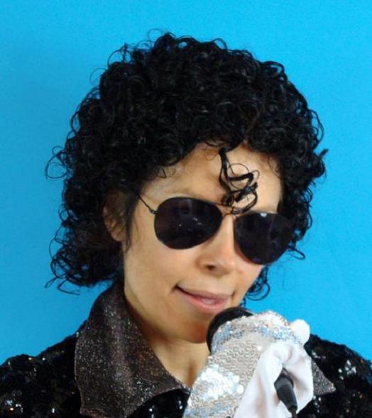 1980's Michael Jackson Wig Short Gel Curls Black Wig