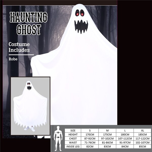 Adult Halloween Ghost Robe Costume (Large) Shop 10,000+ Party