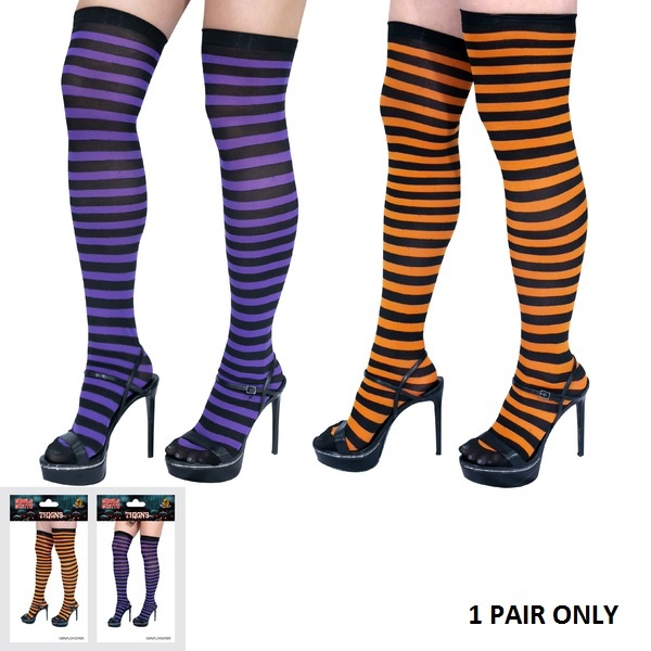 Striped Halloween Tights Thigh High Stockings Pk1 Shop 10,000+ Party