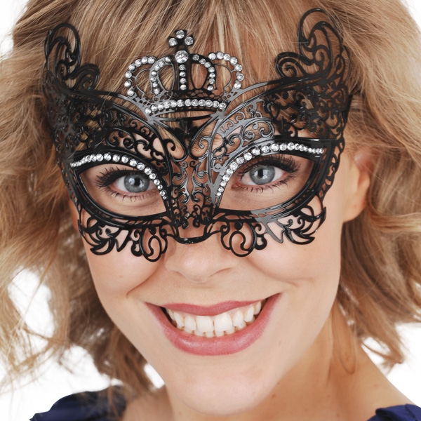 Black Metal Eye Mask Pk 1 Masquerade Masks