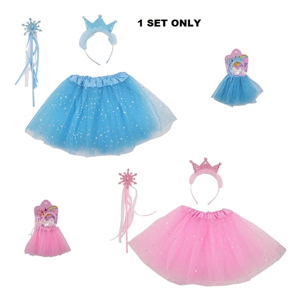 Child Pink or Blue Princess Costume Set (3 Pieces) Shop 10,000+ Party