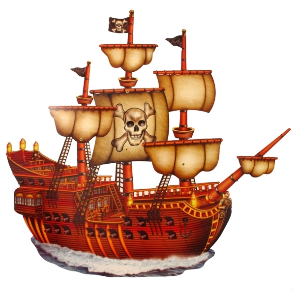 Scene Cutout Pirate Ship Jointed 31in Pk1 Beistle