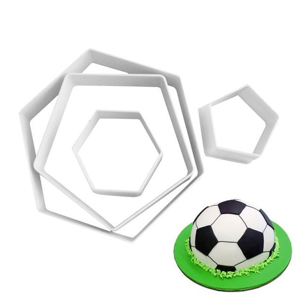 Soccer Ball Pattern Fondant Gumpaste and Cookie Cutting Tool, Size: 4