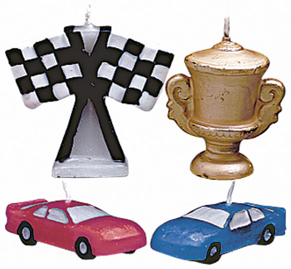 Racing Cars Candle Set Pk 4 Cake Candles